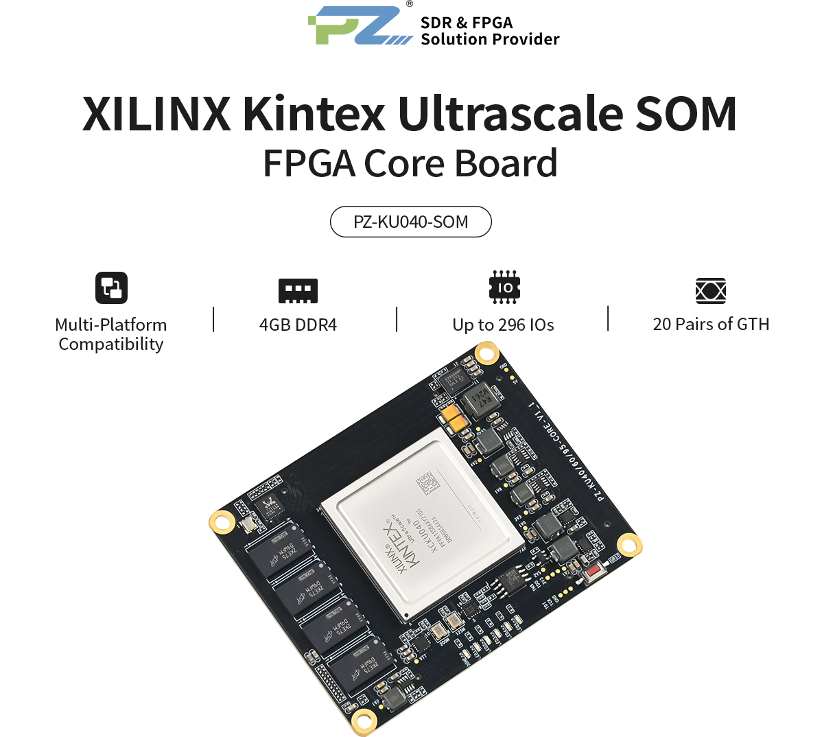 Puzhi AMD Xilinx Kintex UltraScale XCKU040 FPGA SoM System-on-Module-PZ ...