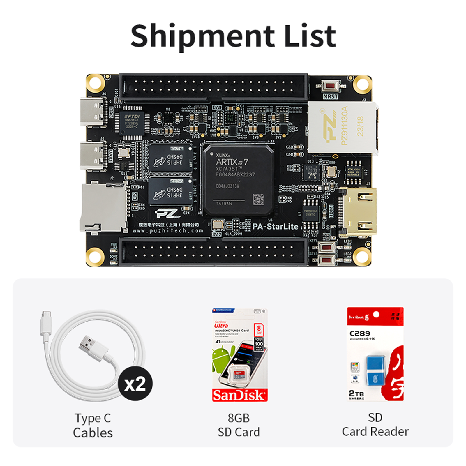 Puzhi AMD Xilinx Artix-7 XC7A35T FPGA Development Board Evaluation Kit ...