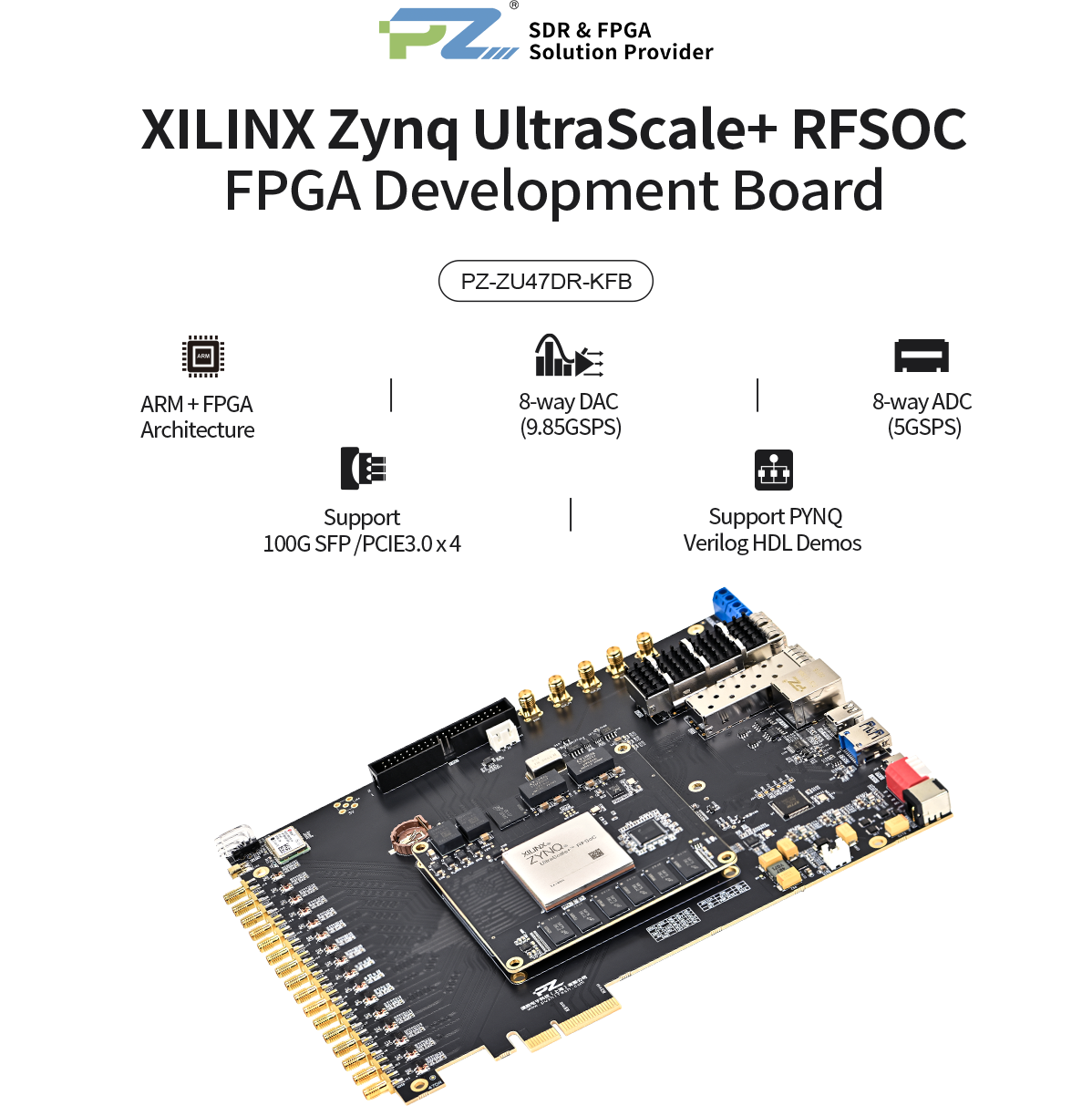 Puzhi AMD Xilinx Zynq UltraScale+ RFSoC XCZU47DR FPGA Development Board ...