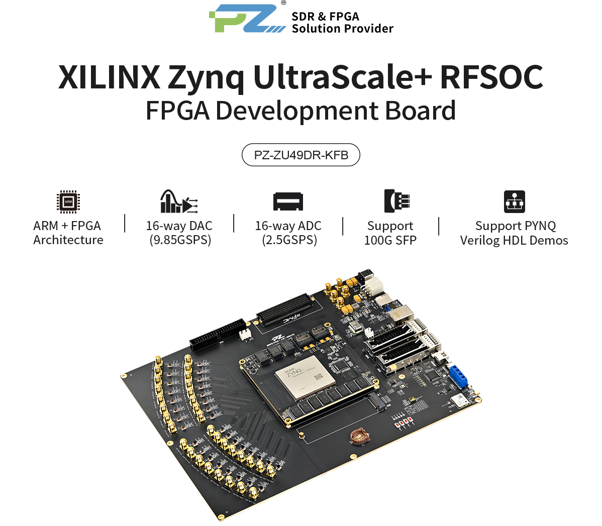 Puzhi AMD Xilinx Zynq UltraScale+ RFSoC XCZU49DR FPGA Development Board ...