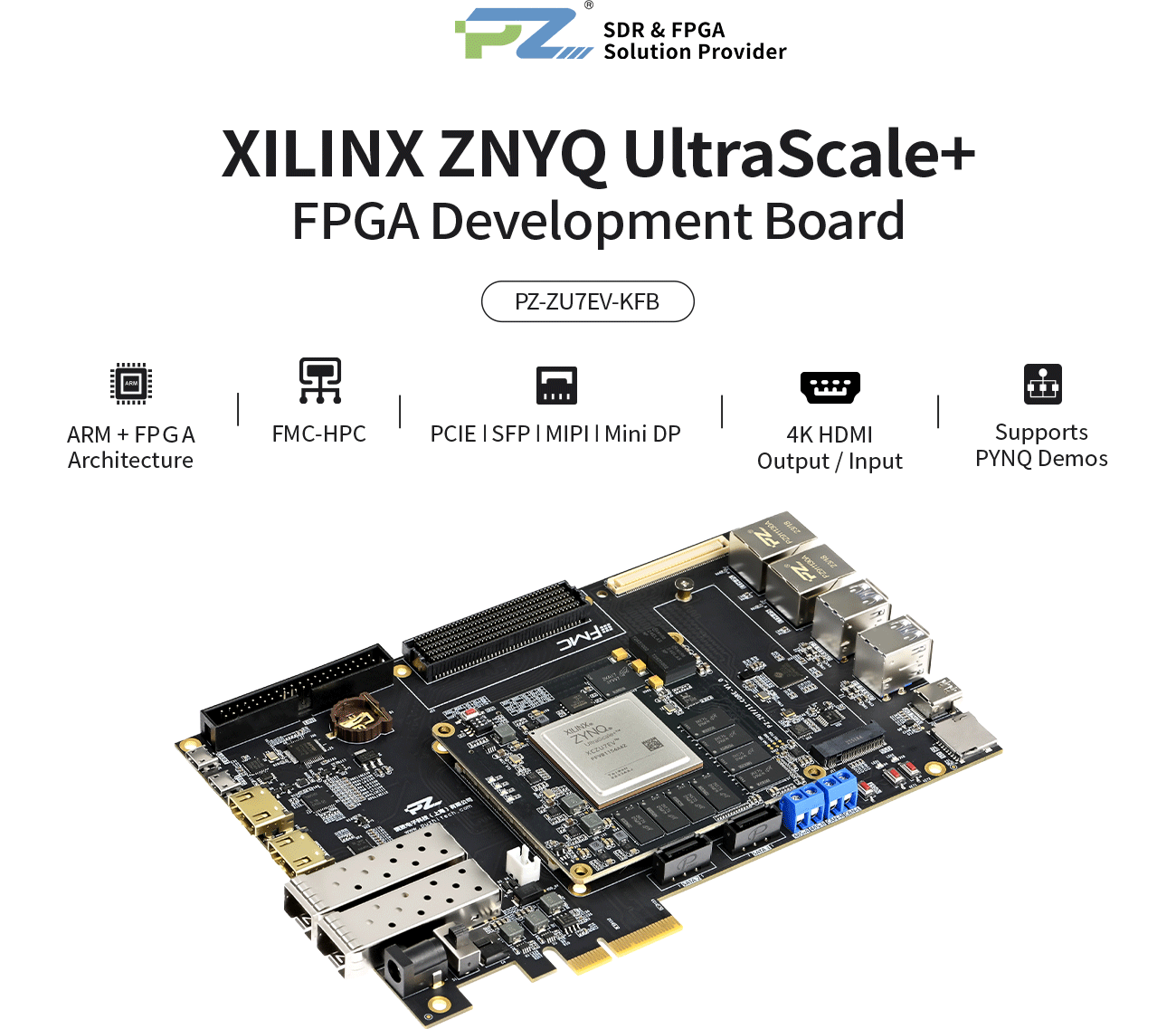 Puzhi AMD Xilinx Zynq UltraScale+ MPSoC XCZU7EV FPGA Development