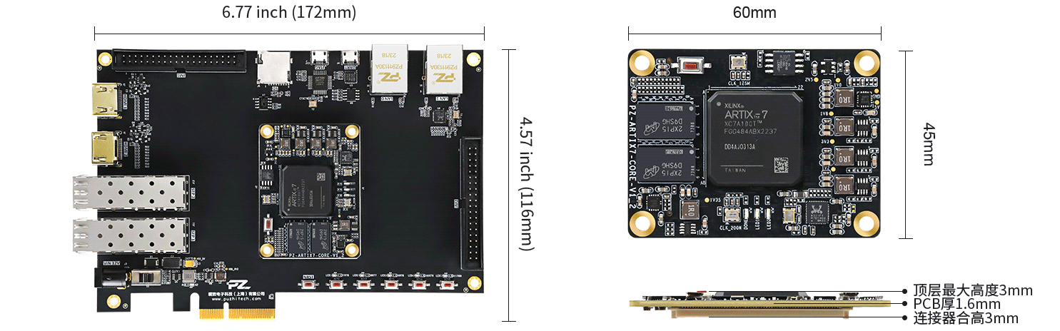Puzhi AMD Xilinx Artix-7 XC7A100T FPGA Development Board