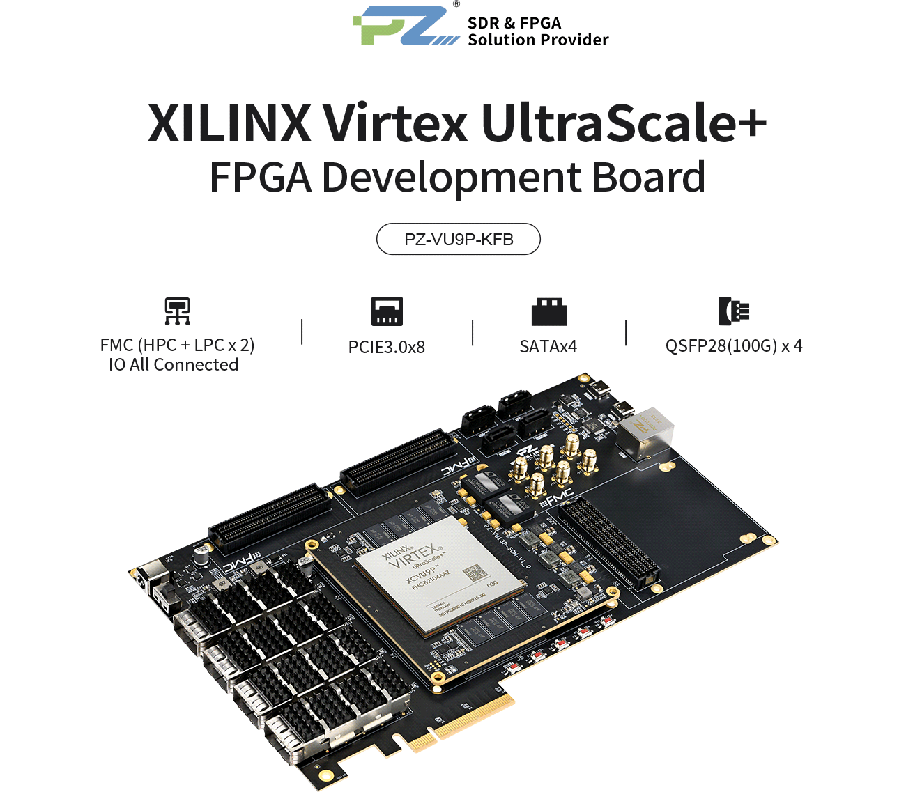 Puzhi AMD Xilinx Virtex UltraScale+ XCVU9P FPGA Development Board