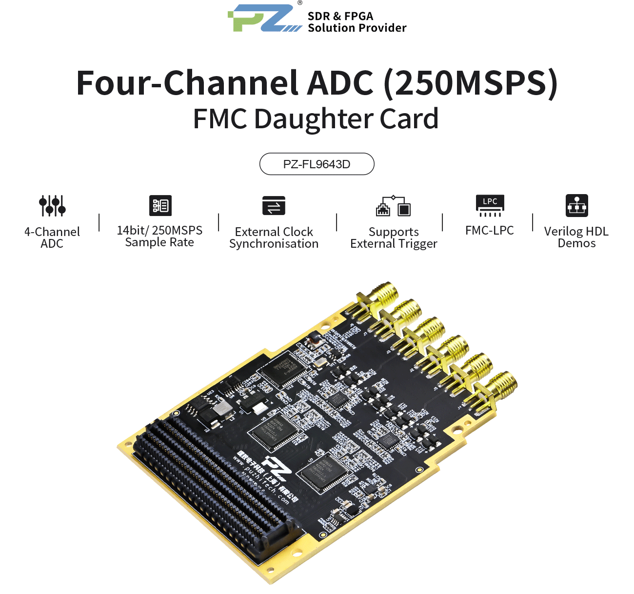 Puzhi FMC Card High Speed ADC AD9643