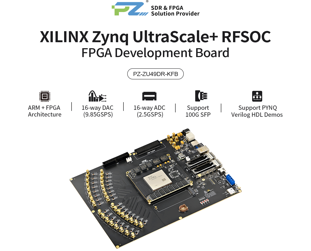 Puzhi AMD Xilinx Zynq UltraScale+ RFSoC XCZU49DR FPGA Development
